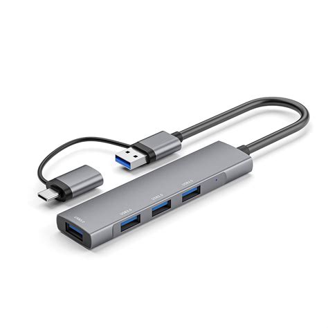 USB C to USB Hub 4 Ports, Aluminum USB Type C to USB Adapter with 4 USB ...