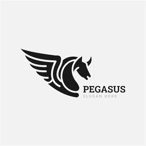Wing Pegasus Black Horse Design Inspiration Vector logo | Vettore Premium