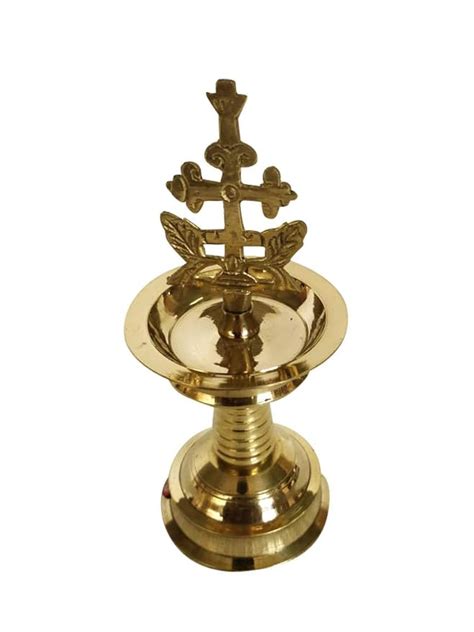 Buy Ziaon Kerala Brass Nilavilakku Marthoma Cross Nilavilakku with ...