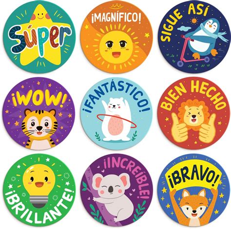 S&O Spanish Stickers for Encouragement - Motivational Stickers for Kids ...