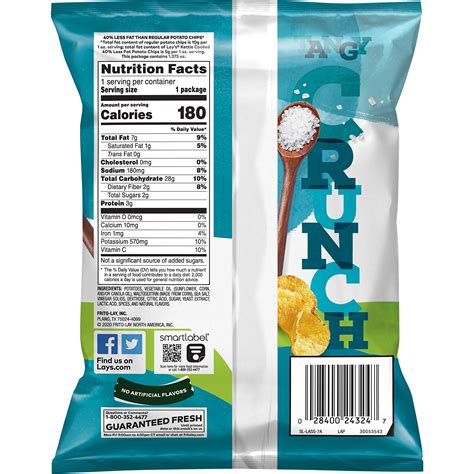 Snapklik.com : Lays Kettle Cooked Potato Chips, 40% Less Fat Salt ...