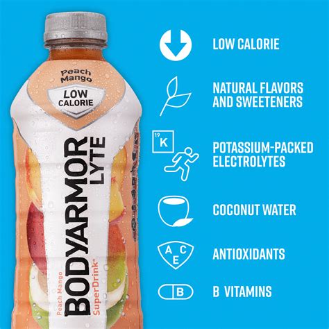 BODYARMOR Lyte Peach Mango Sports Drink, 28 fl oz Bottle - Walmart.com