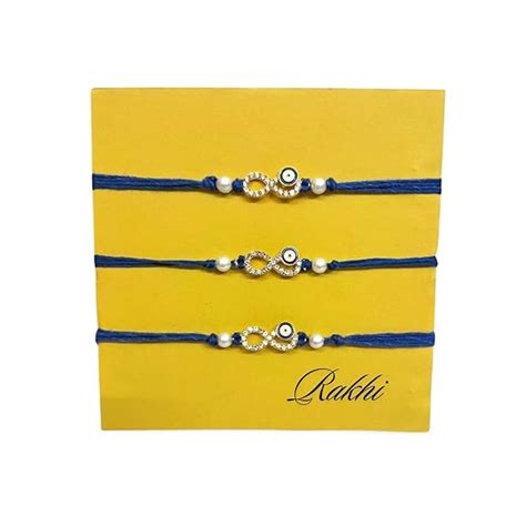Buy Alaukik Men's Evil Eye Rakhi Protect From Negative Energy Set of 3 ...
