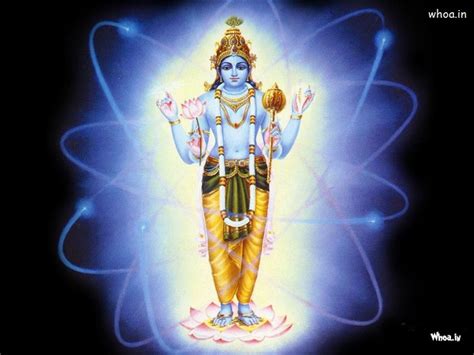 Lord Vishnu Standing With Dark Background HD Wallpaper