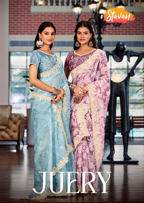 Stavan Juery Burberry Embroidered Fancy Saree Collection