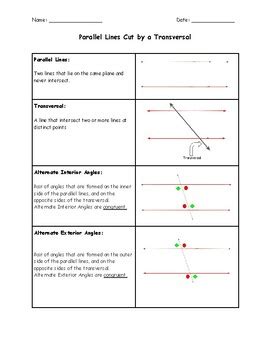 Parallel Lines Cut by a Transversal 7th Grade 的图像结果