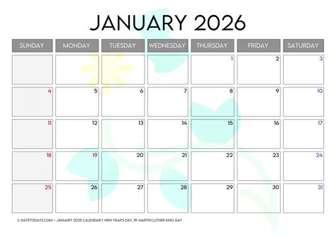 January 2026 Calendar Printable Free - Printable 2026 Calendar