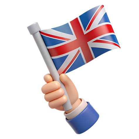 3d hand waving uk flag emoji for digital marketing, british patriotism ...