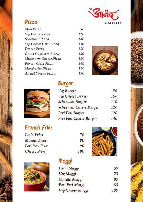 Menu at Shree Anand restaurant & caterers., Akola