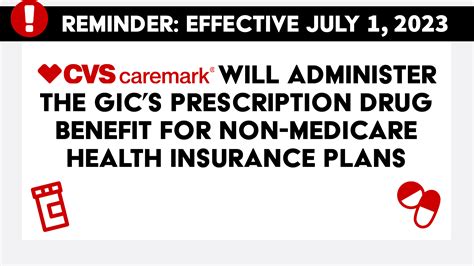 Reminder: CVS Caremark will administer the GIC's prescription drug benefit for non-Medicare ...