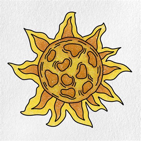 Simple Sun Sketch Sun Drawing How To Draw The Sun Step By Step