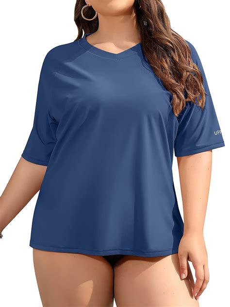 Sociala Modest Women's Plus Size Swimwear: UV Protection Short Sleeve ...