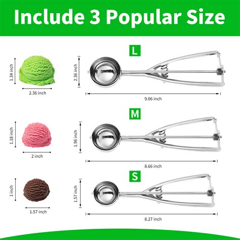 Ice cream scoop size chart online