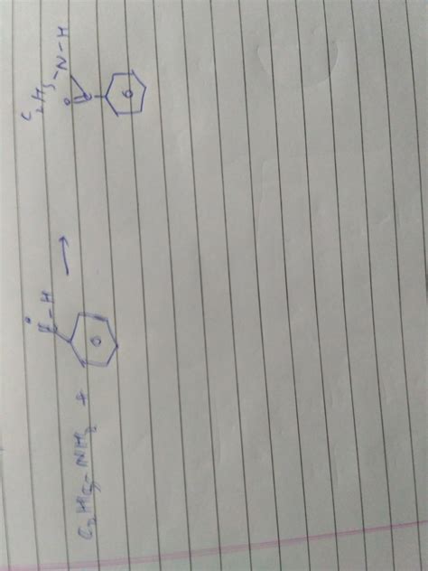 N-ethylbenzamide is produced when ethanamine reacts with ...