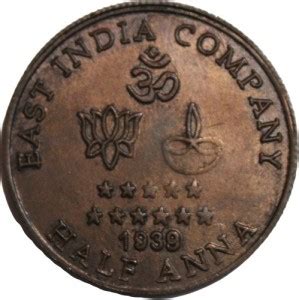 GOLDEN ARTS Half Anna 1939 Ram Razya East India Company Old and Rare ...