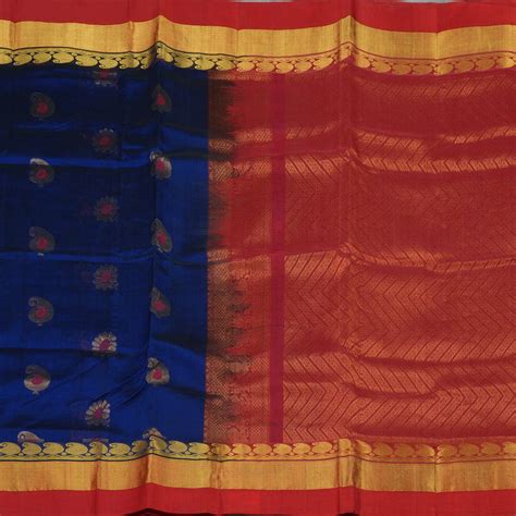 Hayagrivas Royal Blue Pure Silk Cotton Saree with Red Border HBE462H4 ...