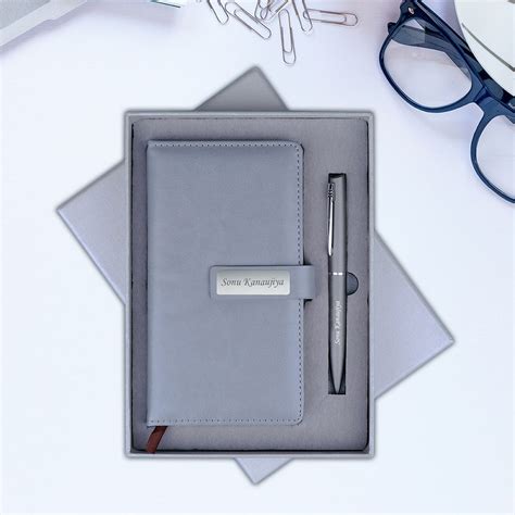 Personalized Mini Leather Diary & Pen Gift Set