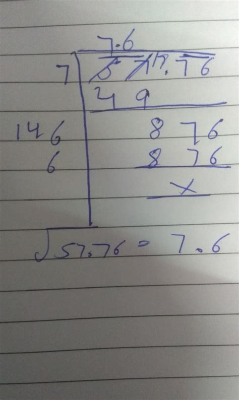 find the square root of decimal number 57.76 by division method ...