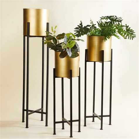 Buy Valencia Set of 3 Metal Planters with Stands from Home Centre at ...