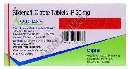 Assurans 20mg Sildenafil Citrate Tablets Exporter, Supplier from Mumbai