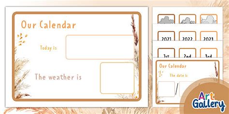 Boho Neutral Weather and Calendar Display Pack - Twinkl