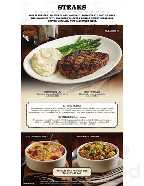 BJ's Restaurant & Brewhouse menu in Reno, Nevada, USA