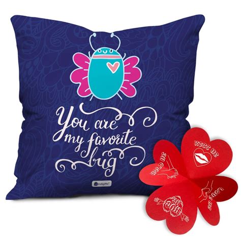Buy Indigifts Valentine Gifts Fiber Cushion Cover with Filler, White ...