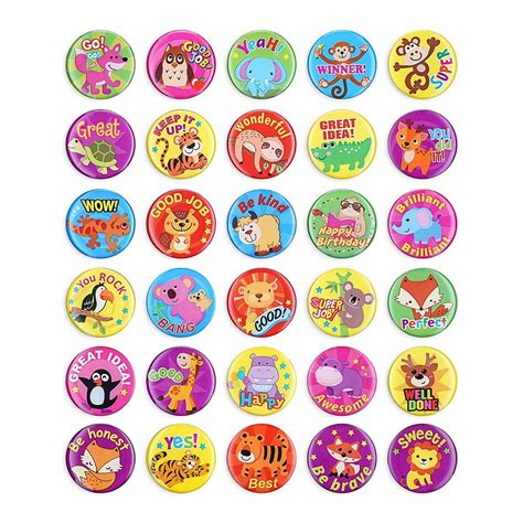 30pcs Inspirational Words Zoo Animal Fridge Magnets Cartoon Cute ...