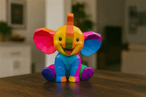 🐘 Low Poly Elephant - Cute 3D Printable Animal Sculpture・ STL File for ...
