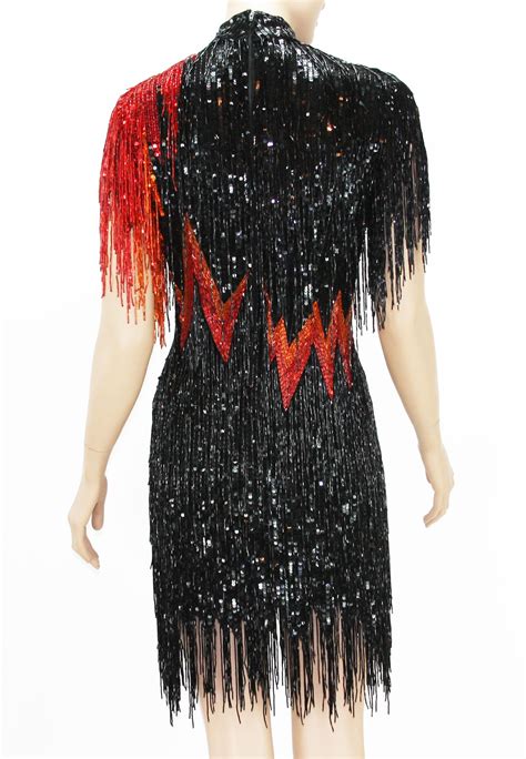 Bob Mackie 1982 Fully Beaded *Flame* Dress from European Dance ...
