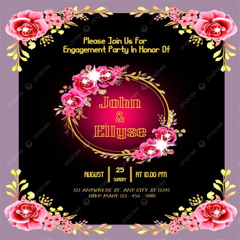 Engagement Party Invitation Card Template Download on Pngtree