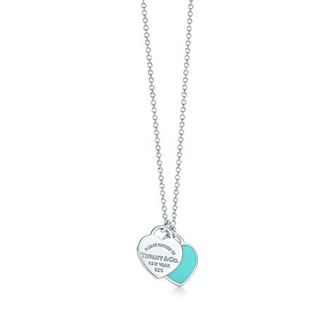 Return to Tiffany™ mini double heart tag pendant in silver with Tiffany ...