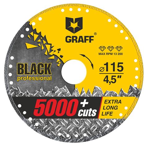 Diamond Metal Cutter GRAFF Black 4 1/2-Inch, Professional Angle Grinder ...