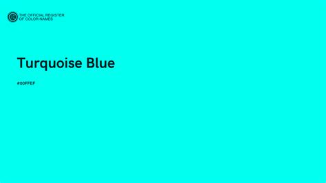 Turquoise Blue color - #00FFEF - The Official Register of Color Names