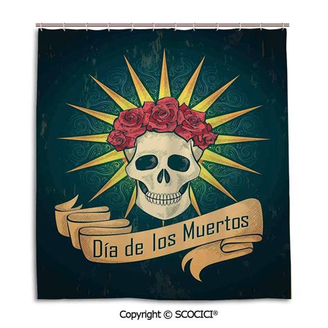 Creative Bath Curtain Personality Suit Shade Curtain,66X72in,Day of The ...