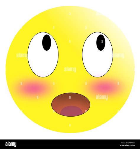 Embarrassed Emoticon with reddened red cheeks on a white background ...