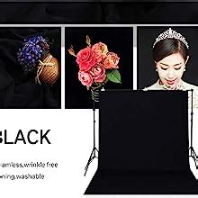 Hanumex® 8FTX10 FT Black Backdrop Background Rod Pocket for Photography ...