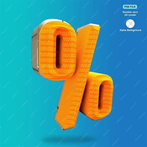 Premium PSD | Percentage sign 3d render