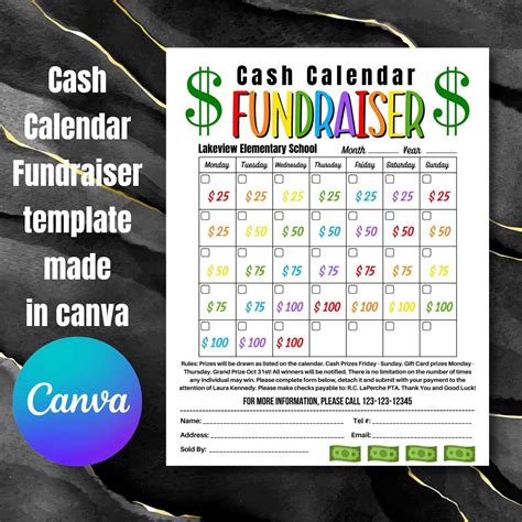 Cash Calendar Fundraiser Template for Easy Fundraising Success