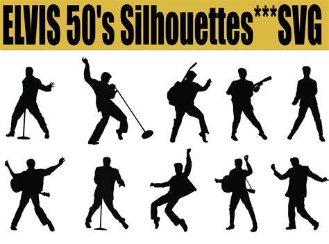 Elvis 1950's Silhouettes. 10 Silhouettes of the King. ***digital SVG File Download Only - Etsy