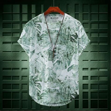 Floral Longline Tee for Men - Printed Longline Collection | Juxar