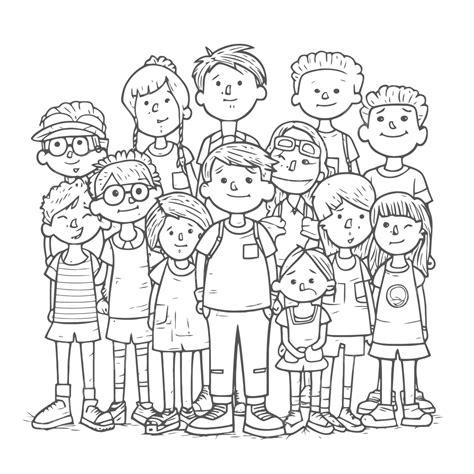 Group Of People Coloring Pages
