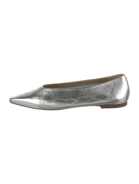 Aeyde Leather Ballet Flats - Silver Flats, Shoes - WAEYD21711 | The ...