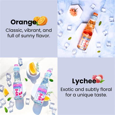 UNHA'SASIANSNACKBOX Ramune Japanese Soda Variety Pack - Yuzu, Lychee ...