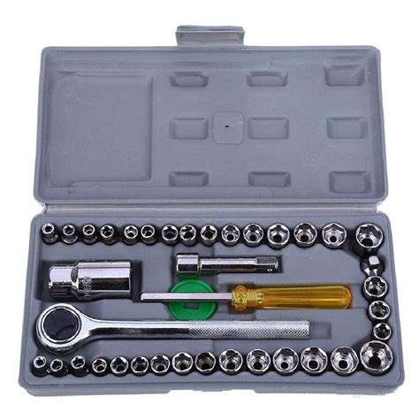 SKYLACE 40-Piece Automobile Repair Tool Kit: Screwdriver, Socket Set ...