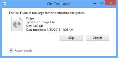 Image result for Too Large for Destination File System USB