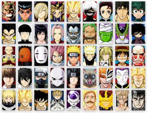Set of 45 mix anime wall poster dragonballz naruto onepiece and more ...