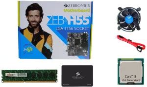 ZEBRONICS H55+128GB SATA SSD + 4GB starlite DDR3 RAM with CORE i3 1ST ...