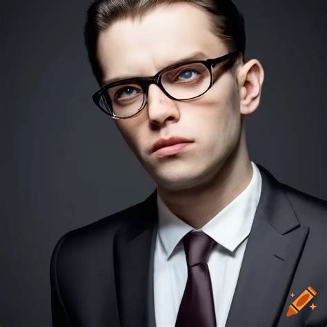 Portrait of a sophisticated middle-aged english gentleman with glasses ...