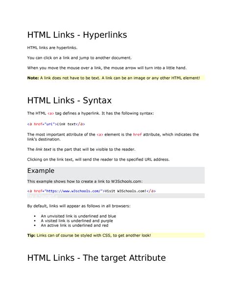 HTML Links - I have prepared the material - HTML Links - Hyperlinks ...
